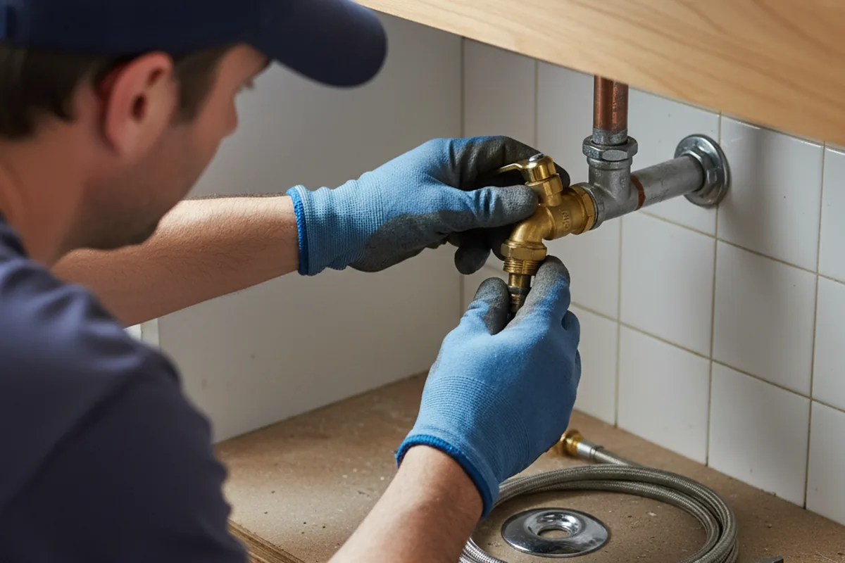 Shutoff valve and fitting work during Faucet and Fixture Repair in Helix